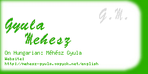 gyula mehesz business card