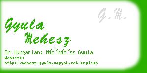 gyula mehesz business card